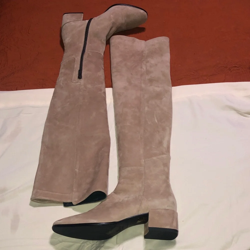 NEW Artisan HOMERS Beige Suede OVER the Knee Boots sz 37 (6-6.5) Made in Spain